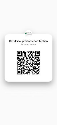 QR-Code, welcher zum WhatsApp Kanal der BH Leoben führt